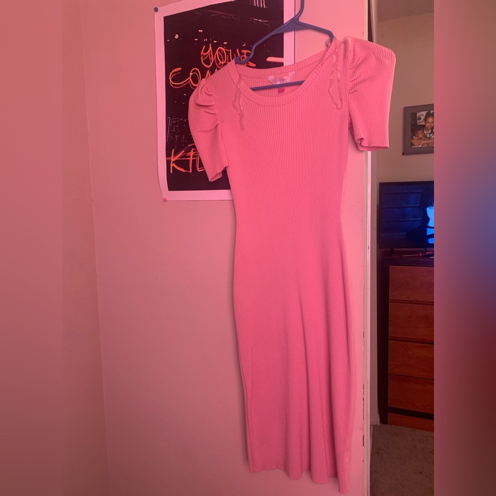 Pink sweater dress